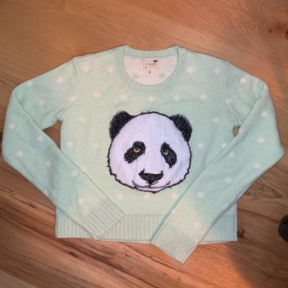 cottagecore crop polka dot panda sweater urban outfitters y2k - Picture 7 of 8